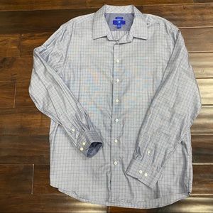 Men’s Egara 2XLT Black & Blue Chambray plaid shirt